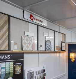 Diverse range of tiles and designs at the Beaumont tiles showcase within the Fergus Residential Display Centre