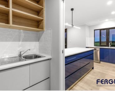Residential Prep Kitchen design showcasing a seamlessly integrated built-in cabinet by Fergus Builders Residential, Industrial & Commercial real estate development Mackay