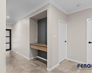 Residential Study Room with built in study desk design by Fergus Builders real estate development Mackay